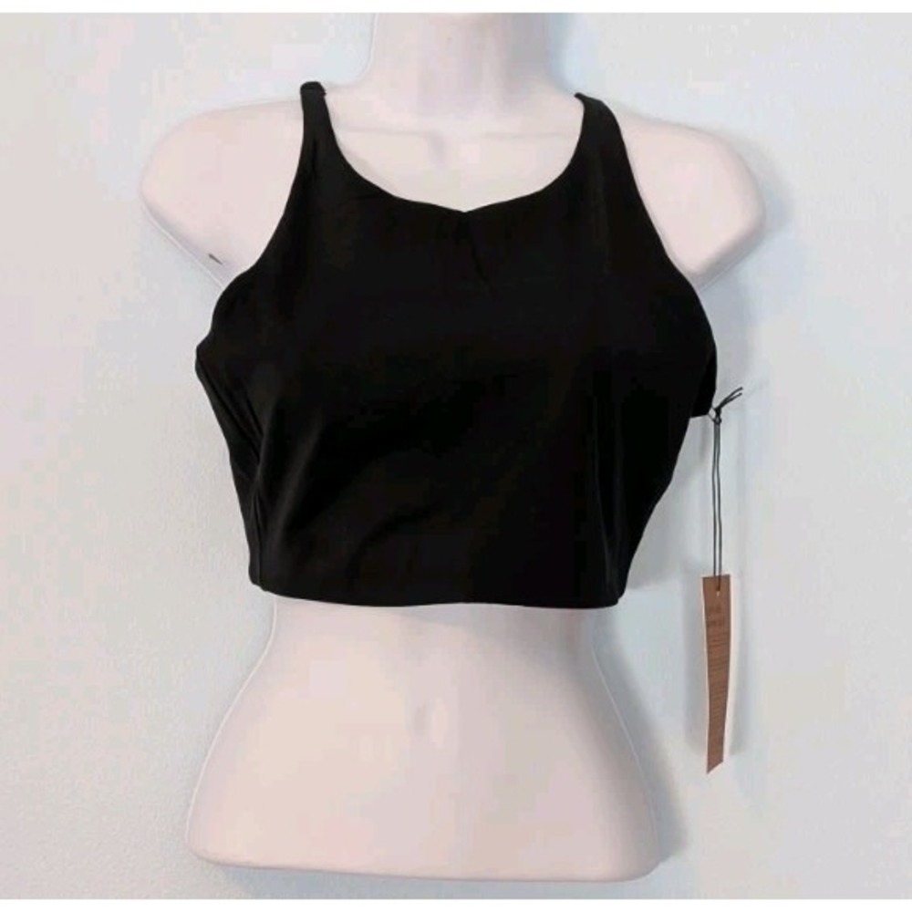 Girlfriend Collective Topanga High Neck Sports Bra Large Black NEW